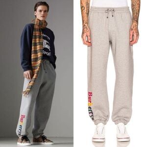 Burberry Rainbow Logo Grey Sweatpants Size XS